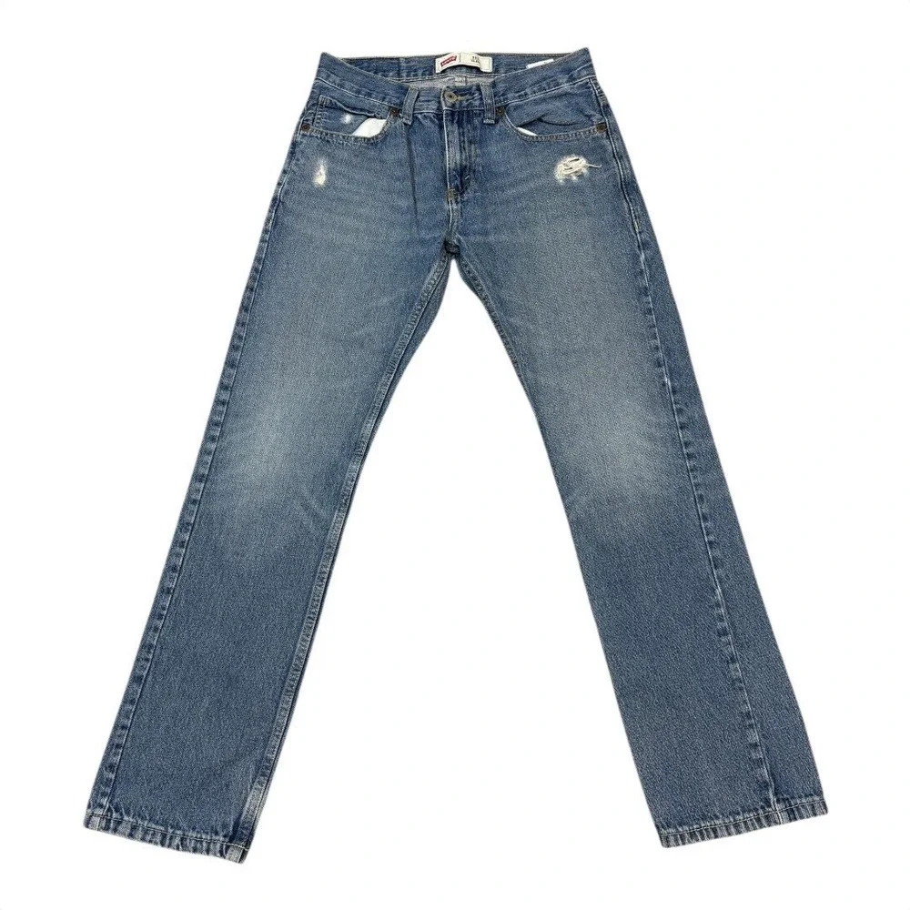 Levi's 511 Slim Fit Mens Jeans Medium Wash Distressed Pockets W28 L28‎